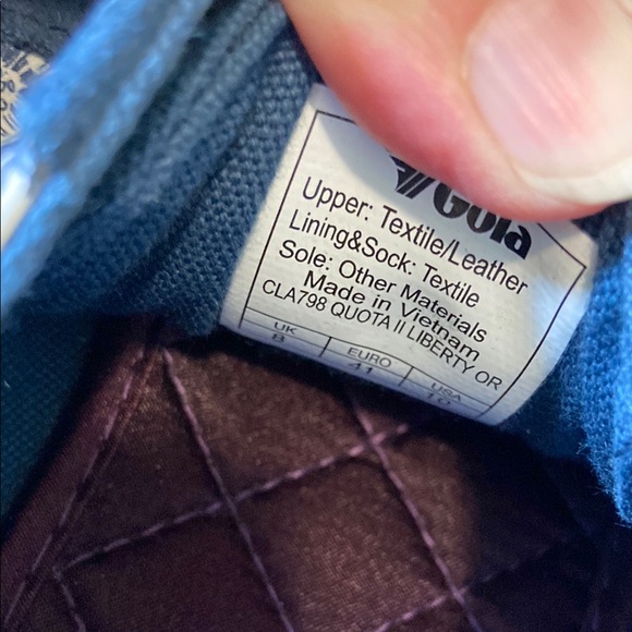 Gola Blue Canvas Sneakers with White Stripes - Picture 5 of 5